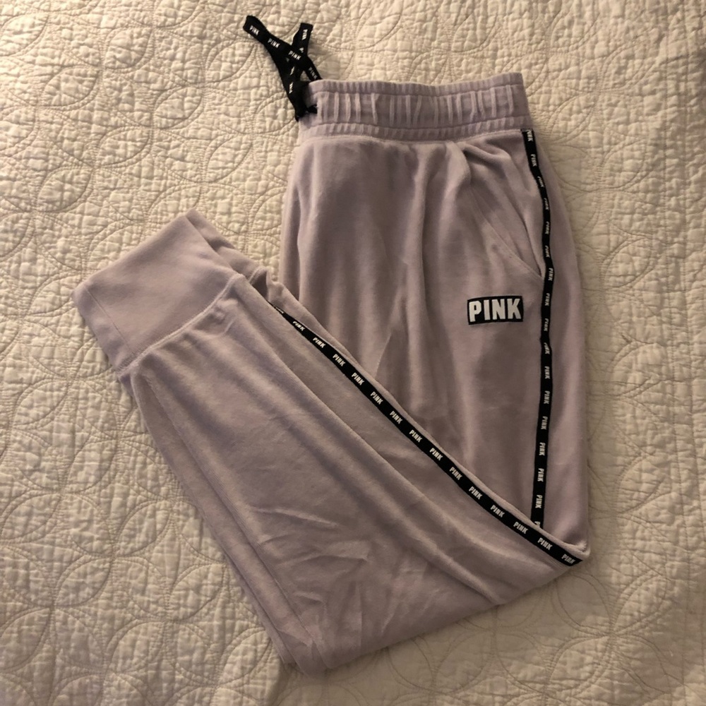VS Pink Velour Jogger